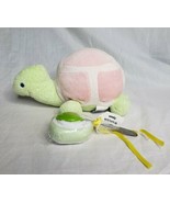 Little Me Plush Turtle Baby Toy Pink Green Wash Cloth Nuk Spoon - £19.46 GBP