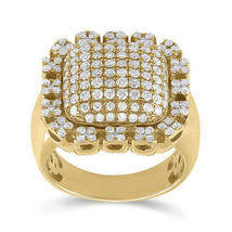 10kt Yellow Gold Mens Round Diamond Pillow Cluster Ring 2-1/2 Cttw - £2,077.13 GBP