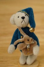 Little Gem Teddy Bears Toy Miniature Bear &amp; Bunny Rabbit BEDTIME Blue PJs - £27.65 GBP