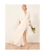 ReformationWinslow Wrap Dress, Adjustable, White/Ivory, Size Small NWT - £182.17 GBP