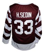 Any Name Number Vancouver Millionaires Hockey Jersey Maroon H. Sedin Any Size image 5