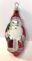 Vintage Czechoslovakia Mercury Glass Santa Christmas Tree Ornament - £12.01 GBP