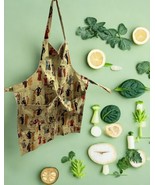 Vintage Handmade Apron Light green &quot;Roaring 20&#39;s Women&quot; pattern Fashion-... - $27.71