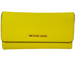 Michael Kors Large Trifold Wallet Leather Sunshine Yellow NWT $278 35S8GTVF7L FS - £70.16 GBP