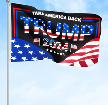 Trump 2024 Flag 3x5 FT President Trump Flag Take America Back Banner Ind... - $18.95