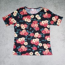 Lularoe Women&#39;s Size 3XL Rose Pattern Pullover Shirt Top - £10.73 GBP