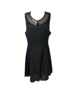 XXI Forever 21 Womens Fit &amp; Flare Dress Black Mini Sleeveles Peter Pan S... - £18.92 GBP