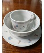 PRECIOUS MOMENTS CHILD/BABY 3PC DISHES SET PLATE, CUP, BOWL VINTAGE 1991 - $39.25 CAD