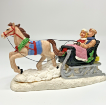 Coca Cola Town Square Collection Accessory Sleigh Ride 64324 Couple w/ Horse - £10.16 GBP