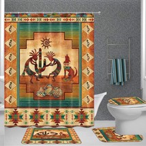 Southwestern Bathroom Set with Shower Curtain and Rugs - $2,043.97 MXN
