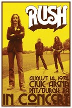 Rush Poster Yellow Band Shot Pittsburgh 1974 - $179.99