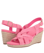 Cole Haan Crystal Wedge Leather Espadrille Strap Sandal, Pink, Size 10, ... - $69.00