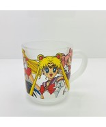RARE Sailor Moon And Her Friends Clear Frosted Glass Mug EUC 3.5” H - 3” W - £19.43 GBP