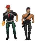 Vtg 1980&#39;s John Rambo Sylvester Stallone Gripper Action Figures Set of 2 - $25.95