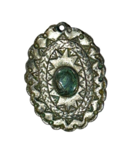 Southwestern Pendant Silver Tone 1.5 Inch Vintage - $6.79