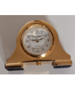 Vintage Times Square Goldtone miniature Quarts mantle clock, Japan movt. - $223.67 MXN