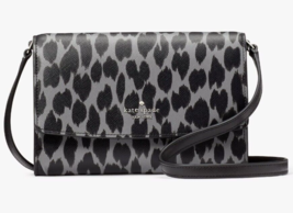 NWBKate Spade Perry Gray Leopard Flap Crossbody Bag KE746 $239 Dust Bag FS - $108.88