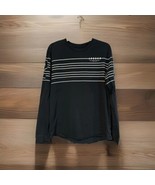 Nike Air Jordan Long Sleeve T-Shirt Large Black 23 Striped Distressed Cuffs - $13.99