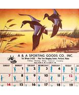 1962 A &amp; A Sporting Goods Co October Calendar Page Maine Pine Tree Cente... - €21,47 EUR