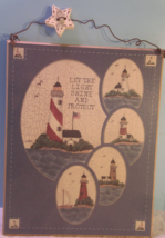 8 x 10&quot;  PRINT  WOODEN PLAQUE PICTURE   LIGHTHOUSE  Sea Gulls  nautical - £21.50 GBP