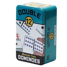 | Double 12 Colored Dot Dominoes Set On-The-Go Travel Storage Tin, 2 To ... - £25.37 GBP