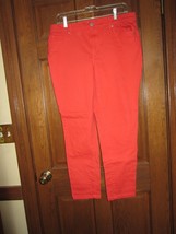 Crown &amp; Ivy Bright Coral Cotton Stretch Skinny Jeans - Size 12 - £15.45 GBP