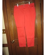 Crown &amp; Ivy Bright Coral Cotton Stretch Skinny Jeans - Size 12 - £15.76 GBP