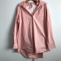 Collusion Shirt 4 Pink Collared Long Sleeve Button Down Chest Pockets Oversized - £18.36 GBP