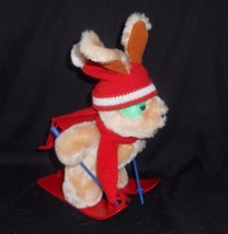 Vintage Russ Berrie Moguls Skiing Puppy Dog Christmas Stuffed Animal Plush Toy - £18.98 GBP