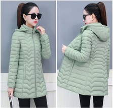 2022 Women Parka Winter Jacket Middle Old Hooded Mid Long Coat Warm Ladies Outwe - £54.99 GBP