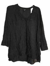 Lucky Brand Top Women Black Long Sleeve Cotton Blend Top XL - £20.39 GBP