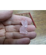 y-cat-si-525) Pink Rose Quartz crystal Sit KITTY CAT gemstone gem cats S... - $12.34 CAD