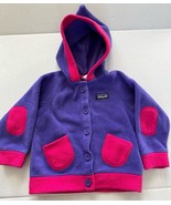 Patagonia Purple Pink Fleece Elf Hood Jacket Elbow Patches Size 18M Baby... - $37.16
