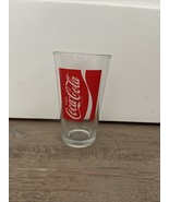 Straight Edge Red Coca Cola Coke Pint Glass with Logo - $10.00