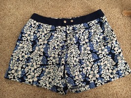 LASC Mens Blue and White Floral Shorts. 15 Inch Waist. 4 Inch Inseam. Cool. - £15.79 GBP