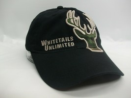 Whitetails Unlimited Buck Deer 25th Anniversary Hat Black Hook Loop Baseball Cap - £15.79 GBP
