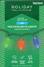 HOLIDAY LIVING 6023543 25CT MULTI COLOR C9 LED 13' GREEN WIRE - NEW! - $11.98