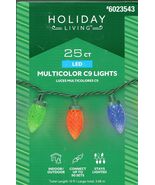 HOLIDAY LIVING 6023543 25CT MULTI COLOR C9 LED 13' GREEN WIRE - NEW! - $11.98