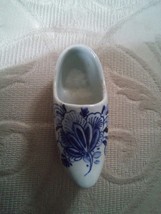 044 VTG Delfts Holland Ceramic Blue Clog Shoe Hand Painted - £15.79 GBP