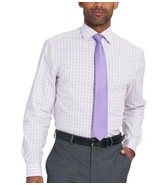 Nick Graham Mens Dress Shirt Pink Neck Tie Plaid Stretch Long Sleeves - $48.99