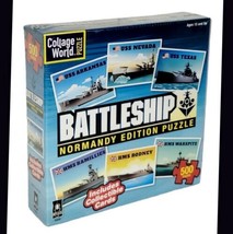 Battleship Normandy Edition Jigsaw Puzzle Collage World 500 Pieces W/ Cards New - $12.75