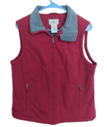 Women&#39;s Medium L.L. Bean Brick Red Fleece Lined Vest Side Slash Pockets ... - $21.49