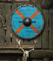 Scudo rotondo medievale autentico Rollo Battleward Knight Viking - £125.00 GBP