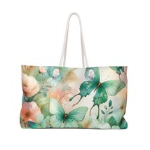 Personalised/Non-Personalised Weekender Bag, Floral Butterflies, Large Weekender - £39.20 GBP