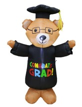 4 Ft Tall Graduation Inflatable Teddy Bear Cap Gown Glasses Yard Lawn Decoration - £34.35 GBP