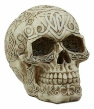 Celtic Tribal Tattoo Homo Sapien Skull Statue Ossuary Skeleton Cranium Figurine - £18.08 GBP