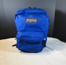 Jansport Double Section Bright Blue Standard Backpack Laptop Bag School 12X16.5 - £25.89 GBP