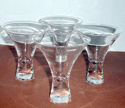 Gorham Clear Flared Martini Cocktail Dessert Glass 4 PC. Holiday Tradition New - £15.90 GBP