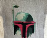 Star Wars Boba Fett Heather Gray Graphic T-Shirt Cotton, Size LG, Pre-Owned - £9.01 GBP