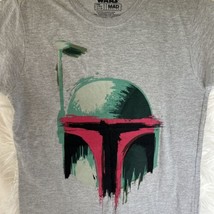 Star Wars Boba Fett Heather Gray Graphic T-Shirt Cotton, Size LG, Pre-Owned - £8.87 GBP